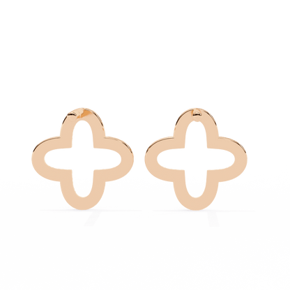 Lune – Diamond Quatrefoil Studs