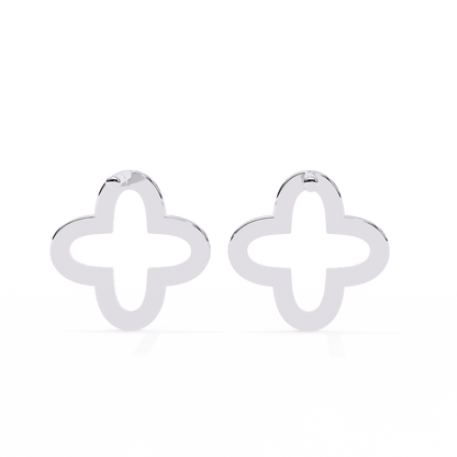 Lune – Diamond Quatrefoil Studs