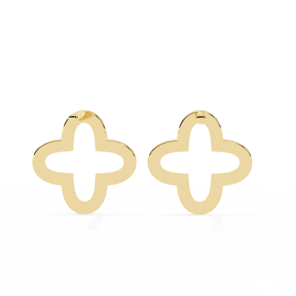 Lune – Diamond Quatrefoil Studs