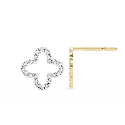 Lune – Diamond Quatrefoil Studs