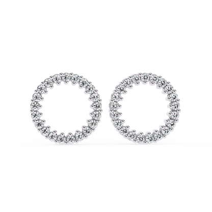 Sofia- Round-Cut Diamond Circle Stud Earrings