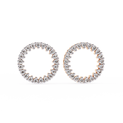 Sofia- Round-Cut Diamond Circle Stud Earrings