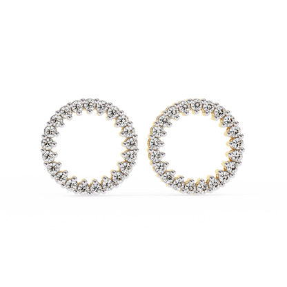 Sofia- Round-Cut Diamond Circle Stud Earrings