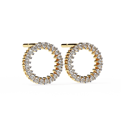 Sofia- Round-Cut Diamond Circle Stud Earrings