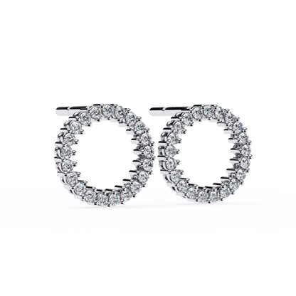 Sofia- Round-Cut Diamond Circle Stud Earrings