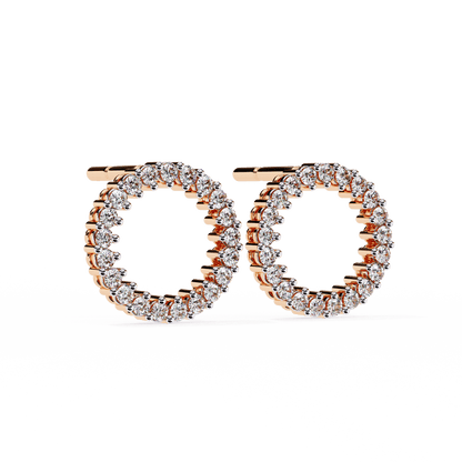 Sofia- Round-Cut Diamond Circle Stud Earrings