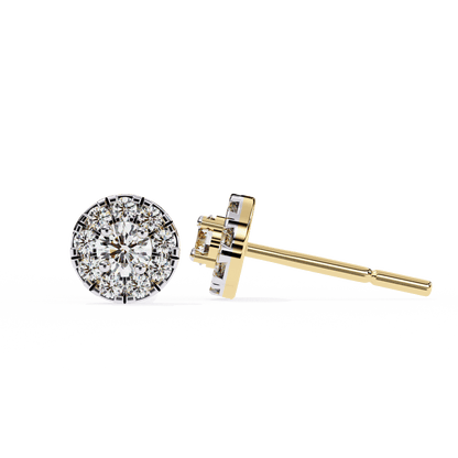 Bonnie – Round Diamond Studs with Illusion Halo