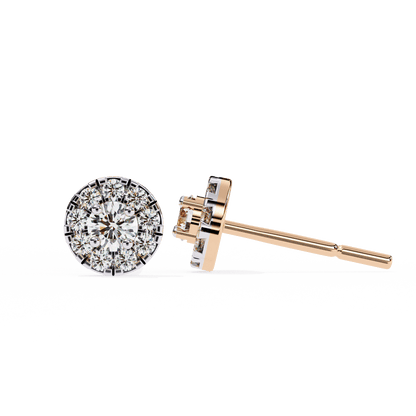 Bonnie – Round Diamond Studs with Illusion Halo