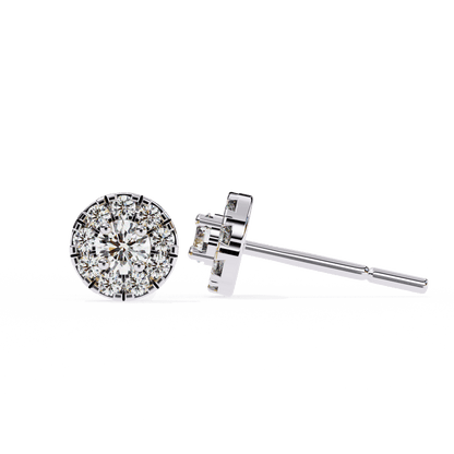 Bonnie – Round Diamond Studs with Illusion Halo