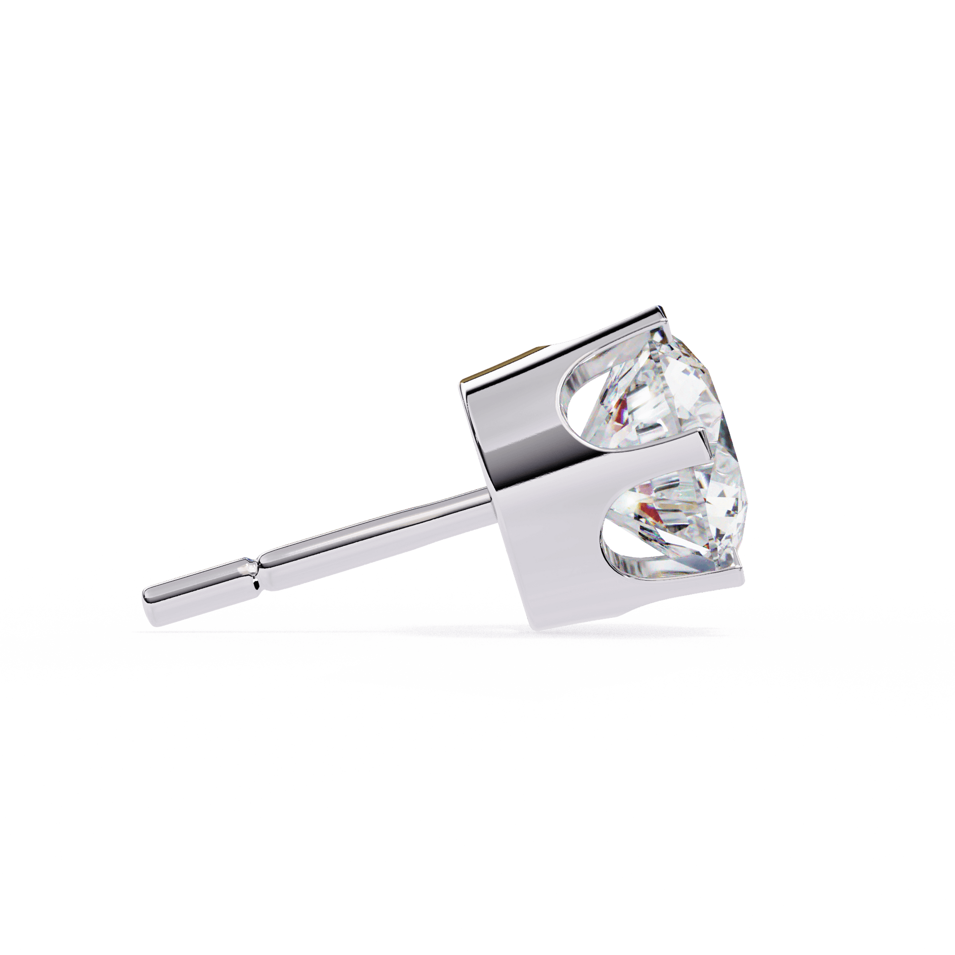 Elegant Carat House Dubai Freja classic 6-prong round diamond studs, showcasing sparkling diamonds in a secure setting.
