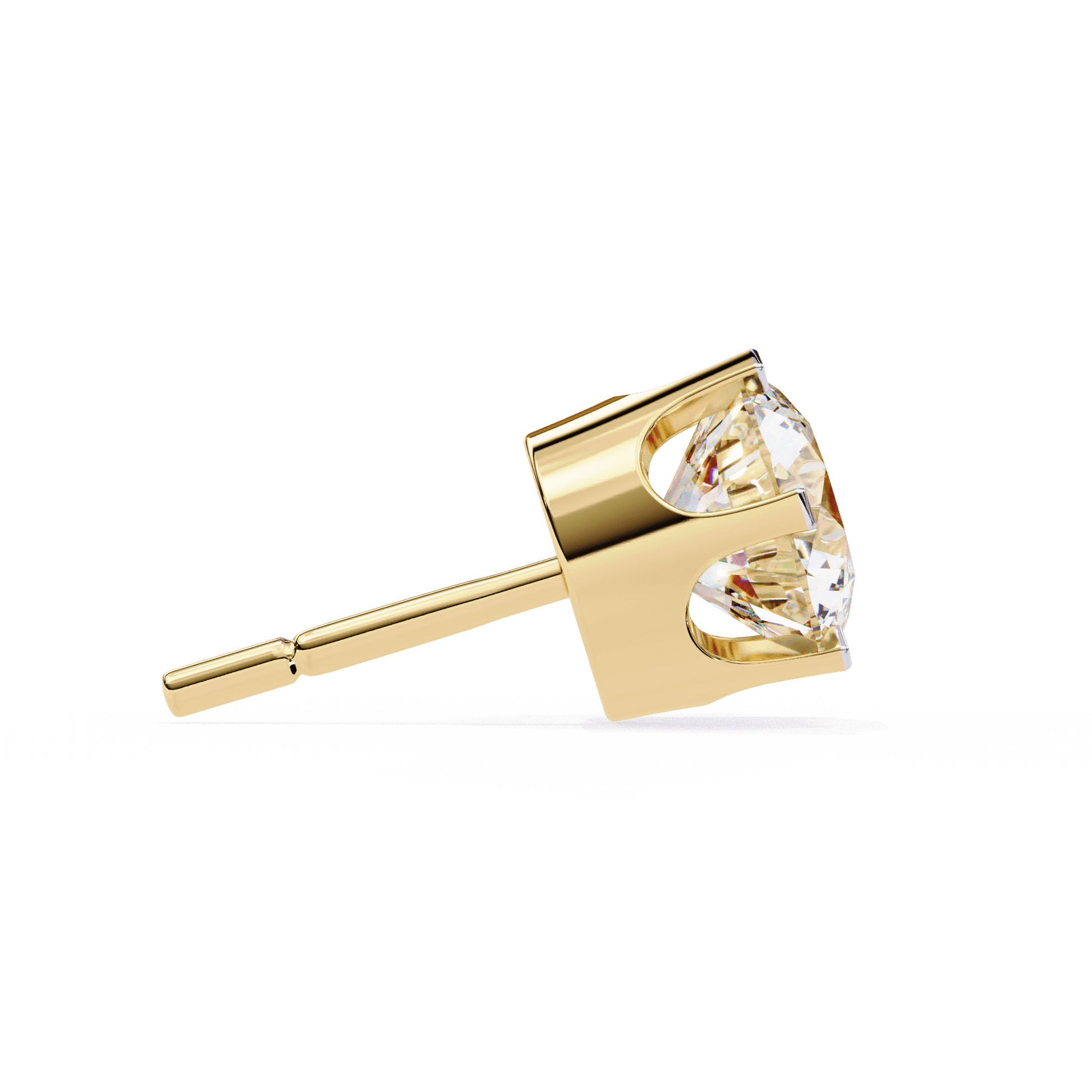 Carat House Dubai Freja classic 6-prong round diamond studs showcasing sparkling diamonds set in elegant gold settings.
