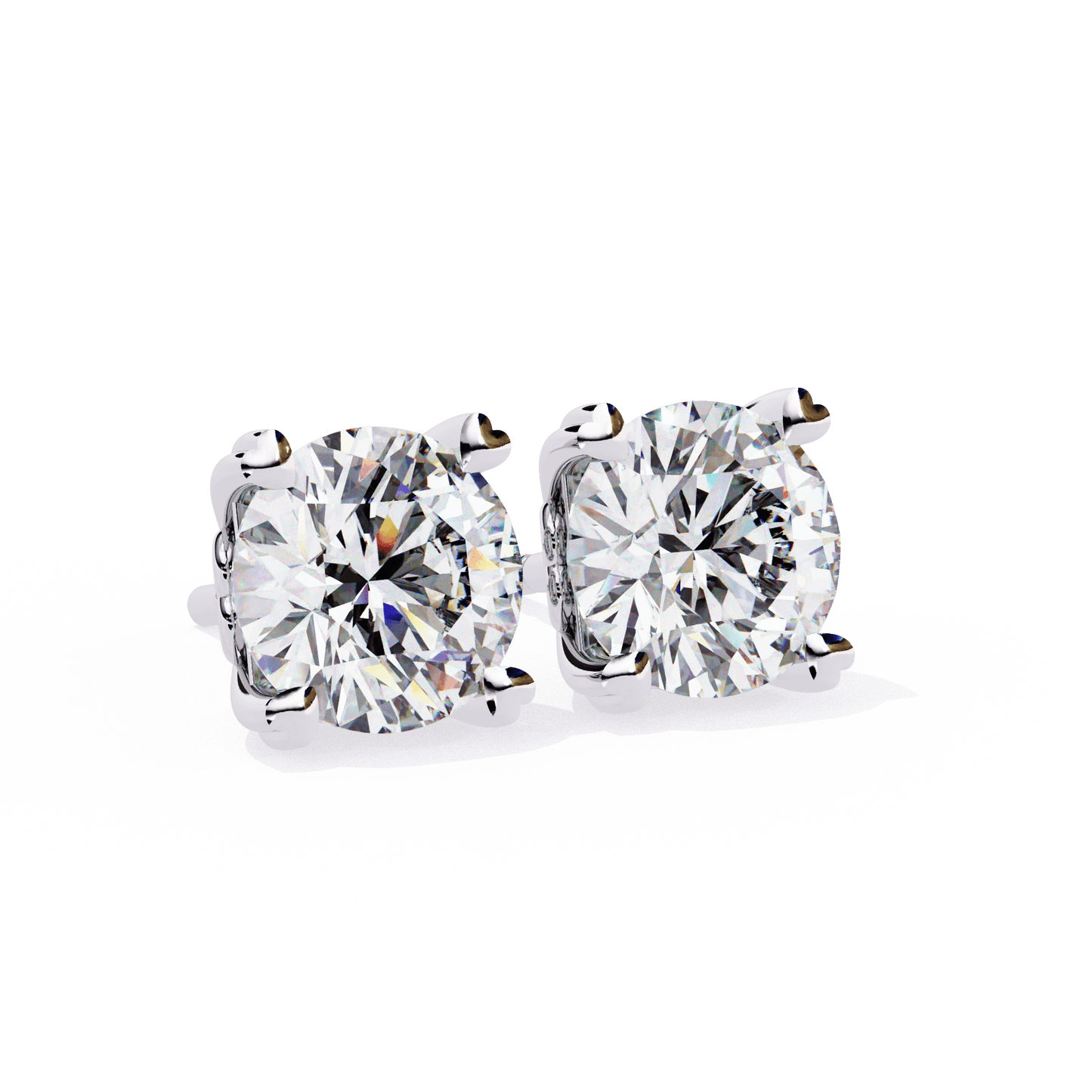 Andrea – Heart-Prong Diamond Studs