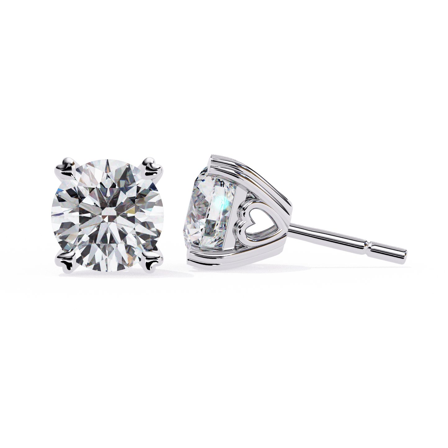Andrea – Heart-Prong Diamond Studs