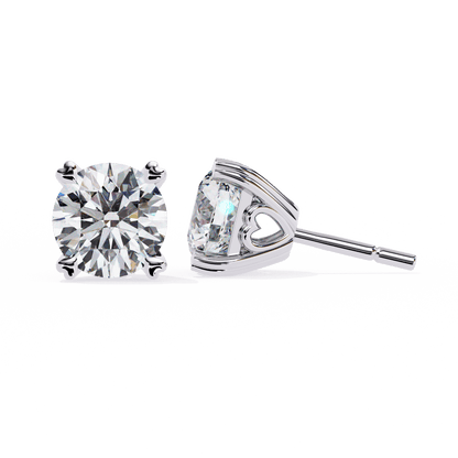 Andrea – Heart-Prong Diamond Studs