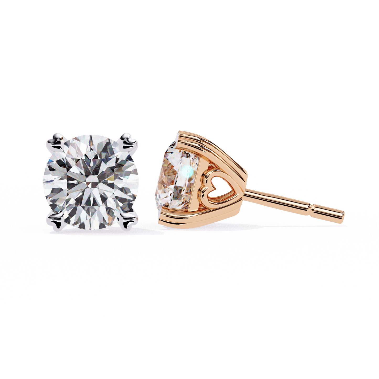 Andrea – Heart-Prong Diamond Studs