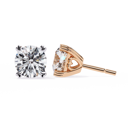 Andrea – Heart-Prong Diamond Studs