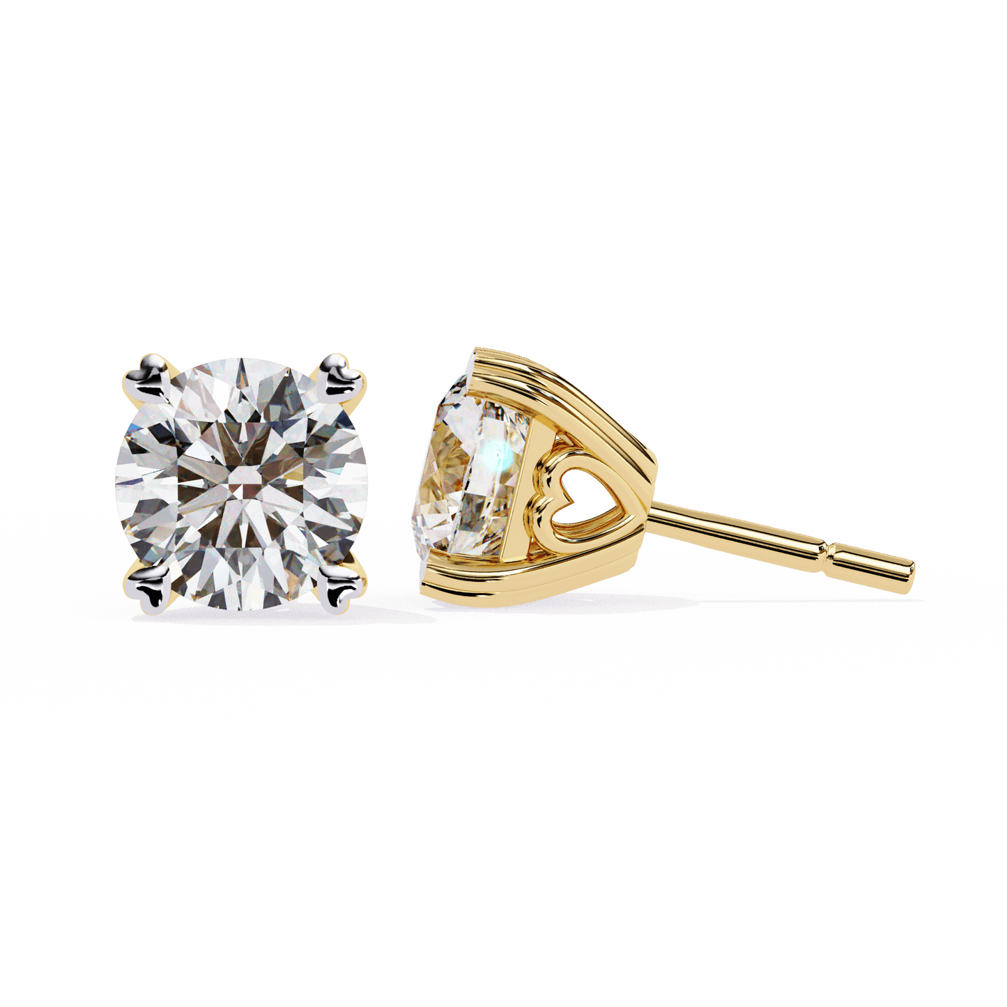 Andrea – Heart-Prong Diamond Studs