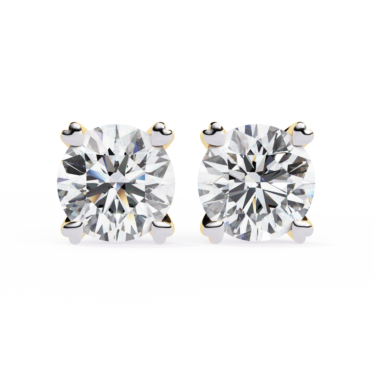 Andrea – Heart-Prong Diamond Studs