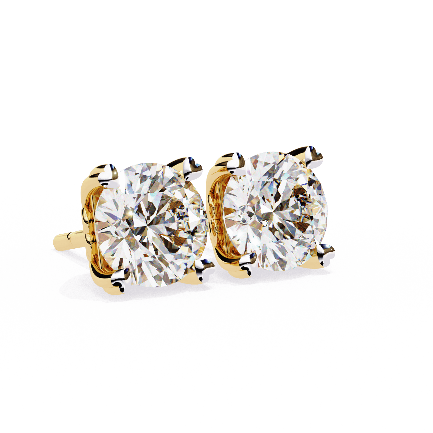 Andrea – Heart-Prong Diamond Studs