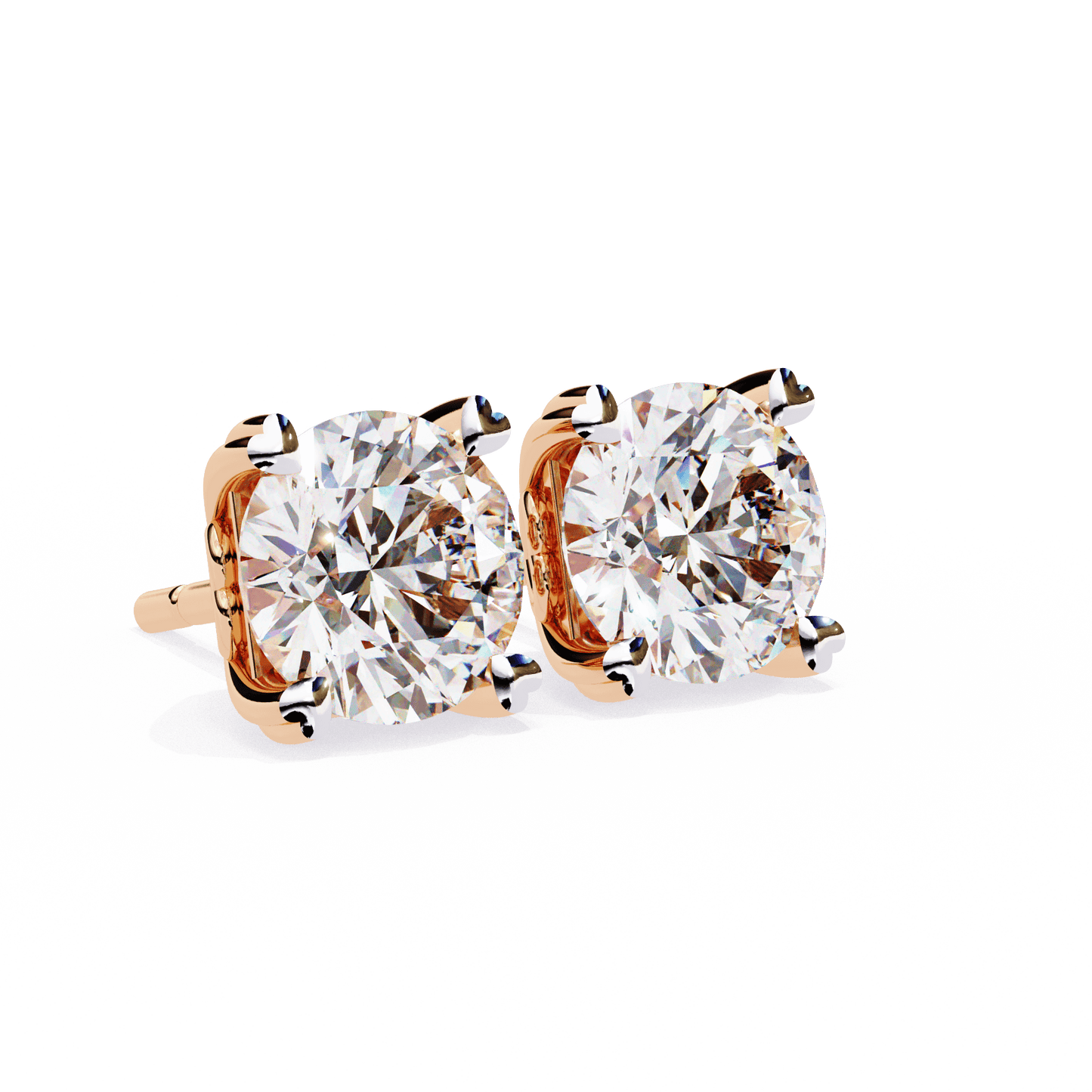 Andrea – Heart-Prong Diamond Studs