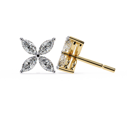 Zainab – Marquise Floral Stud Earrings