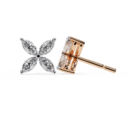 Zainab – Marquise Floral Stud Earrings