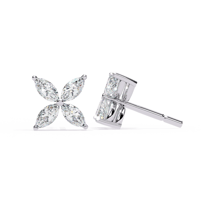 Zainab – Marquise Floral Stud Earrings