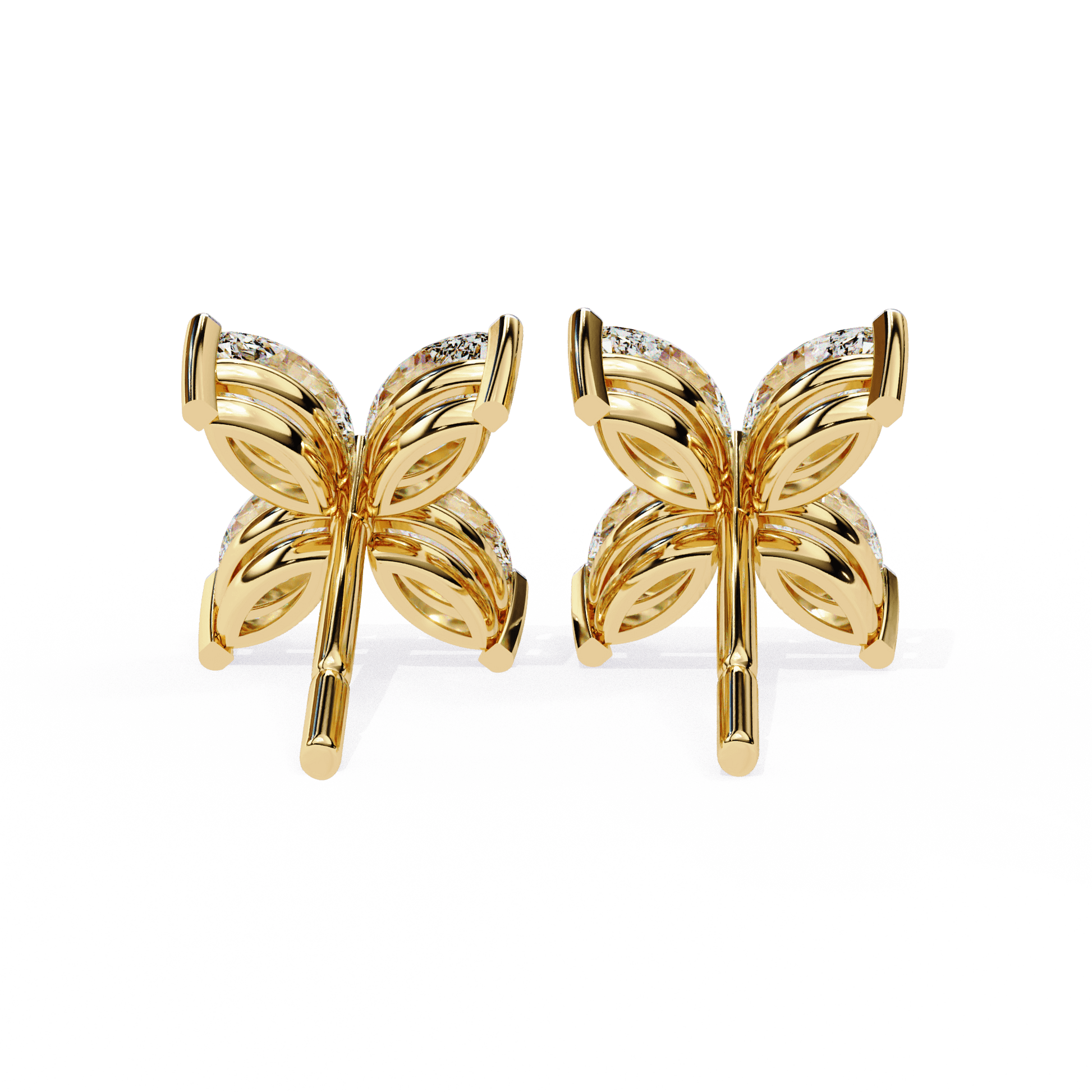 Zainab Marquise floral stud earrings by Carat House Dubai featuring elegant marquise-shaped floral design in gold and gemstone accents.