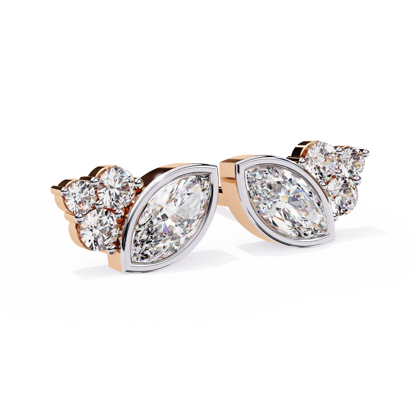 Shari – Marquise and Round Diamond Studs