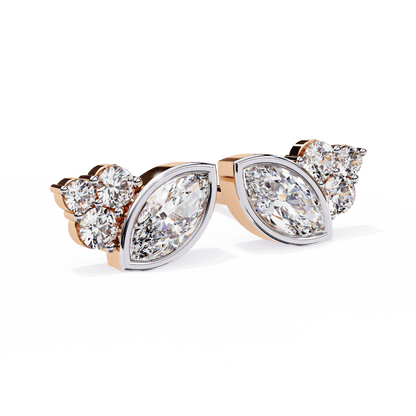 Shari – Marquise and Round Diamond Studs