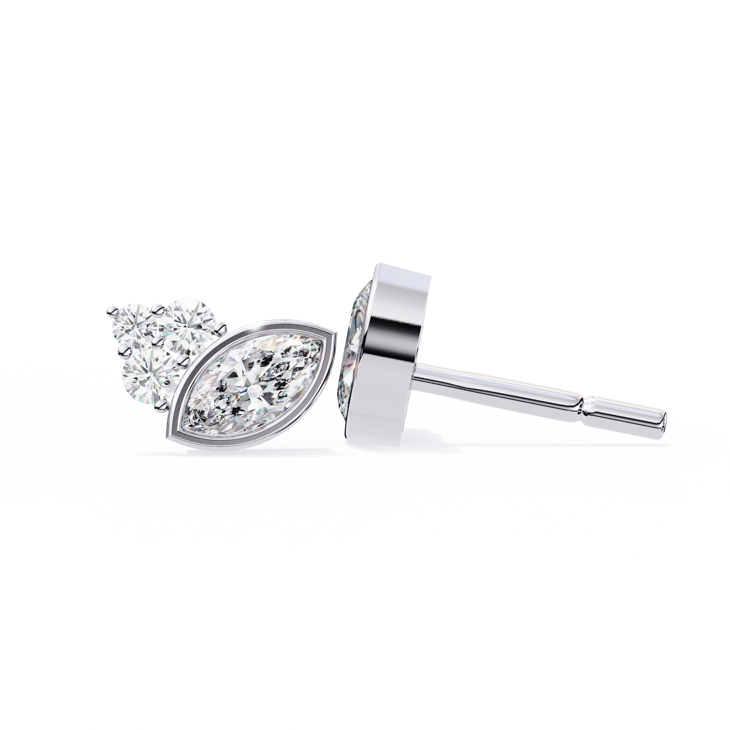 Shari – Marquise and Round Diamond Studs