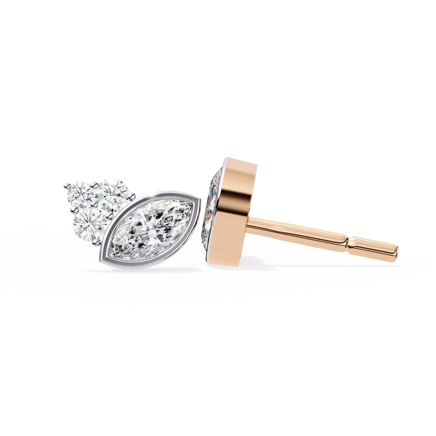 Shari – Marquise and Round Diamond Studs
