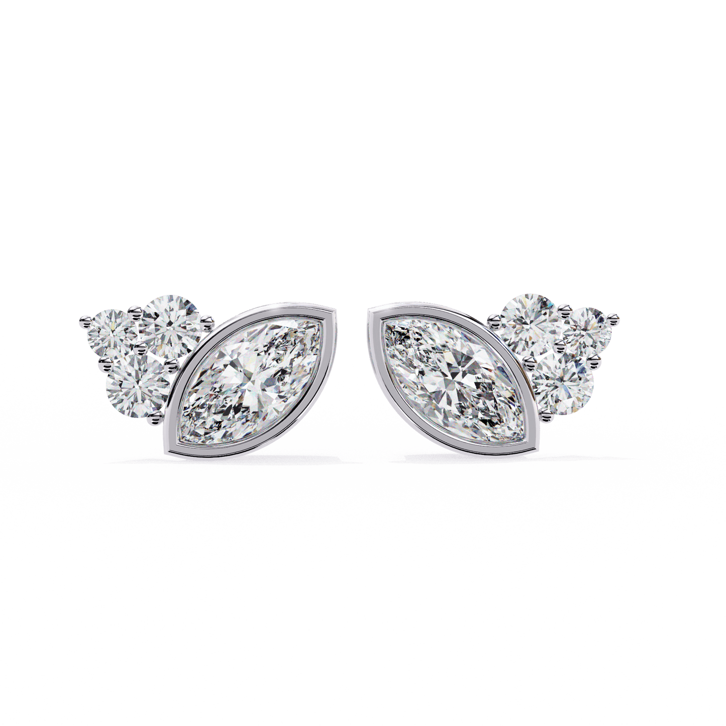 Shari – Marquise and Round Diamond Studs