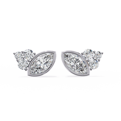 Shari – Marquise and Round Diamond Studs