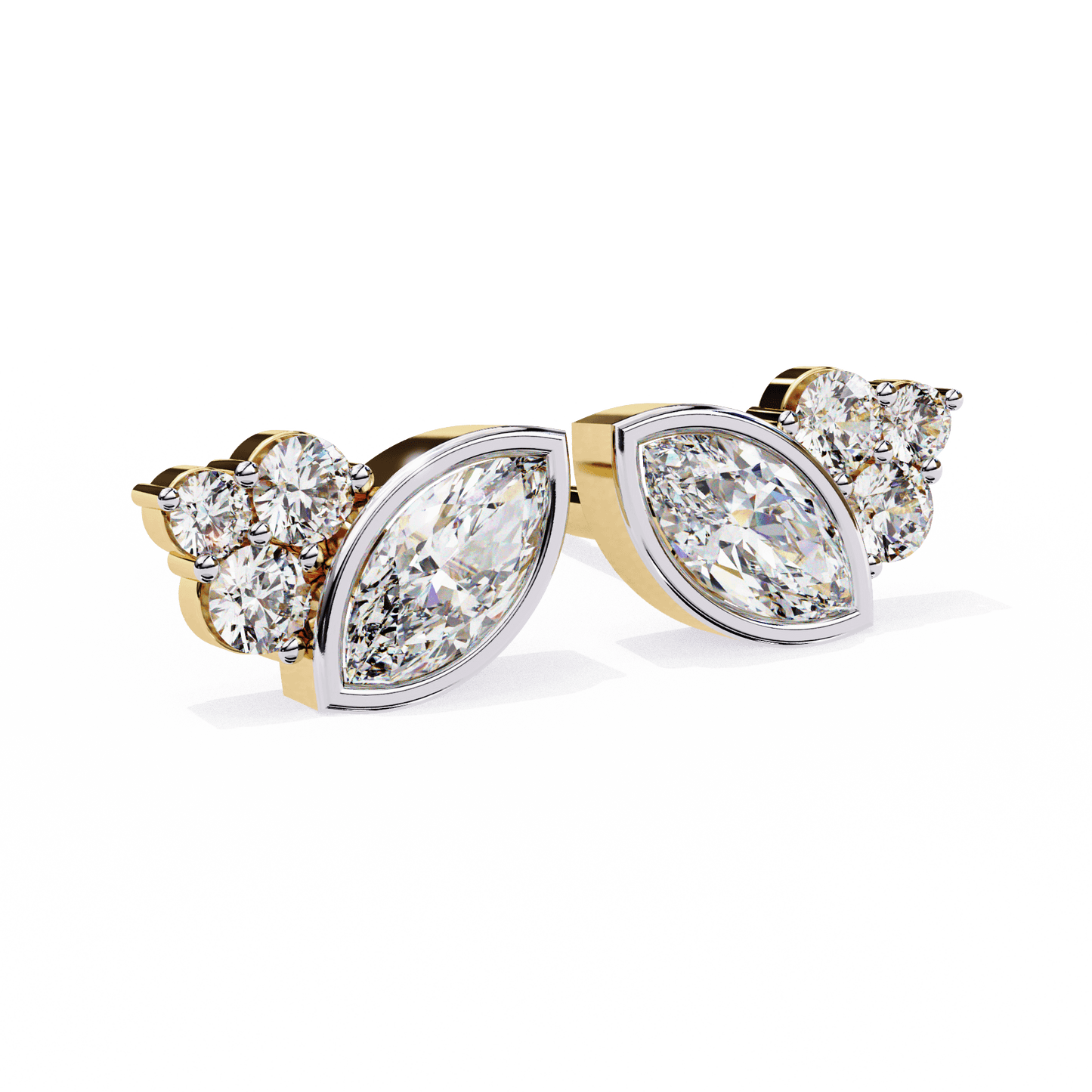 Shari – Marquise and Round Diamond Studs