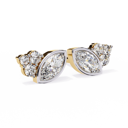 Shari – Marquise and Round Diamond Studs