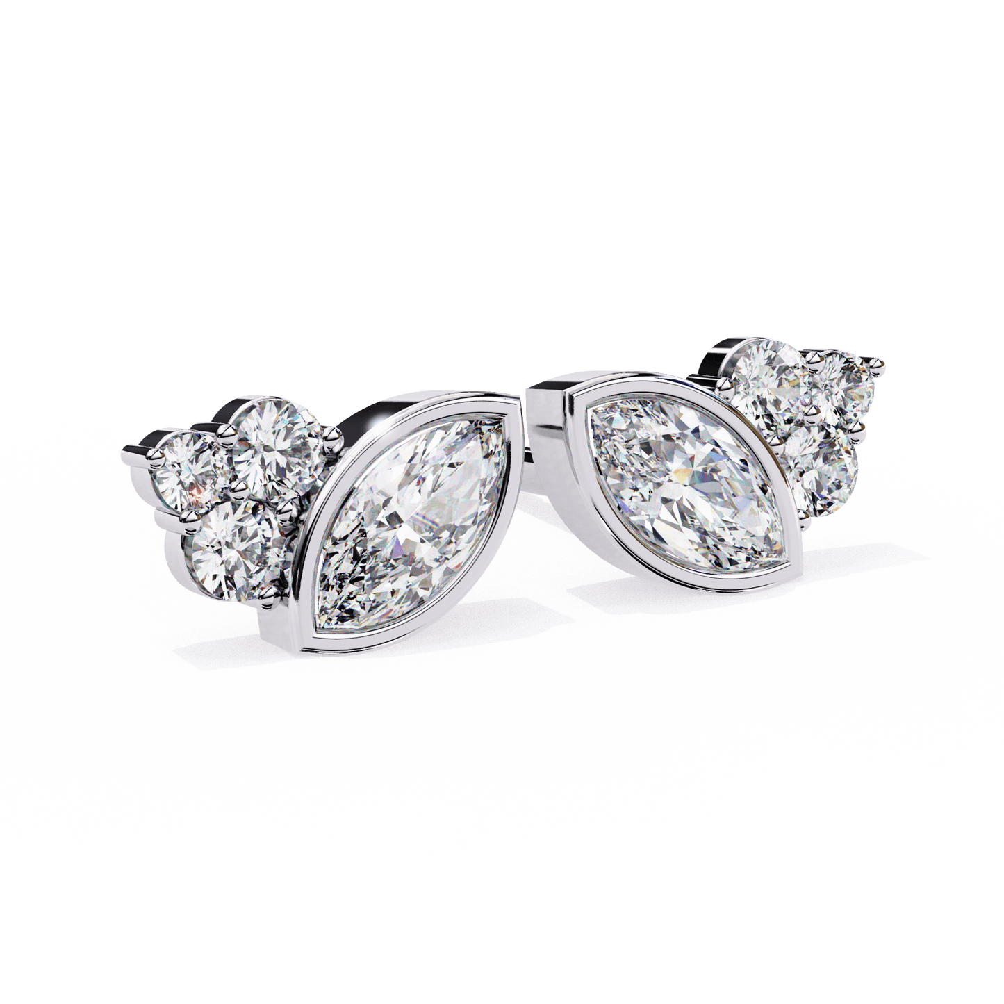 Shari – Marquise and Round Diamond Studs