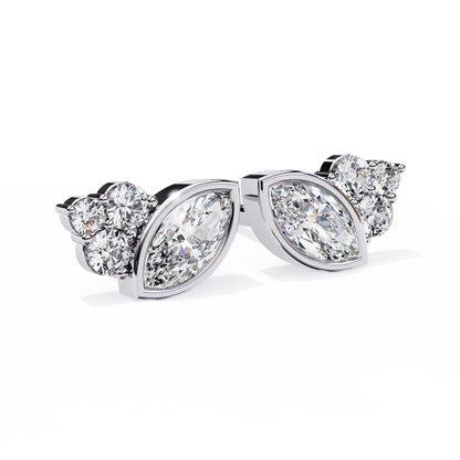 Shari – Marquise and Round Diamond Studs