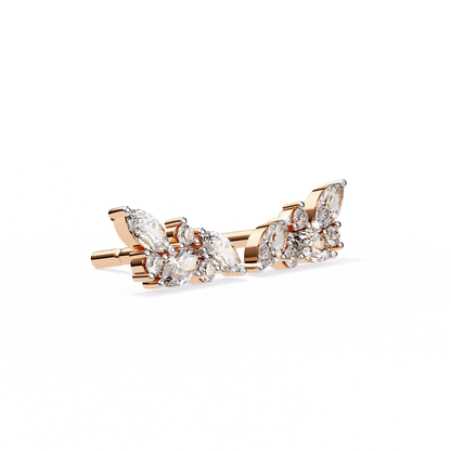 Sakina – Marquise and Round Diamond Feather Studs
