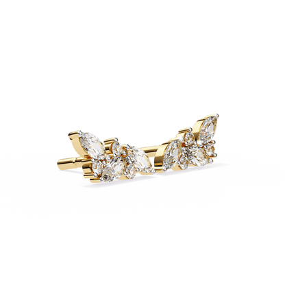 Sakina – Marquise and Round Diamond Feather Studs