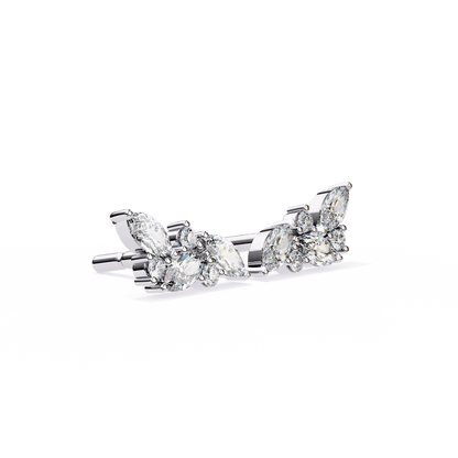 Sakina – Marquise and Round Diamond Feather Studs