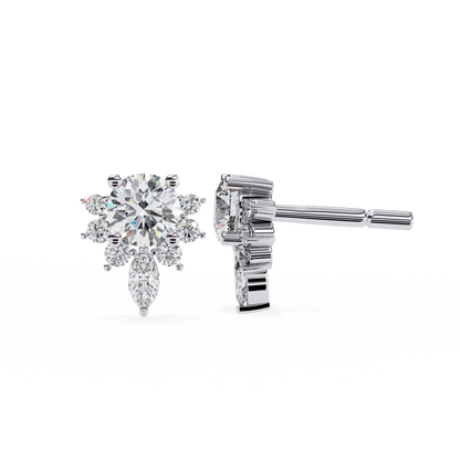 Savannah– Marquise Half Halo Studs