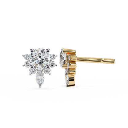 Savannah– Marquise Half Halo Studs