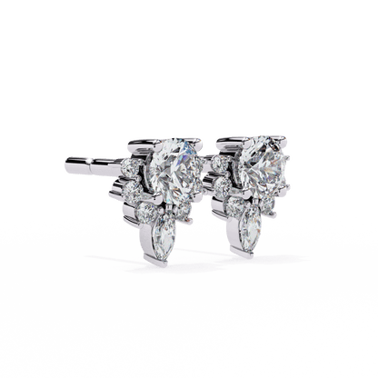 Savannah– Marquise Half Halo Studs
