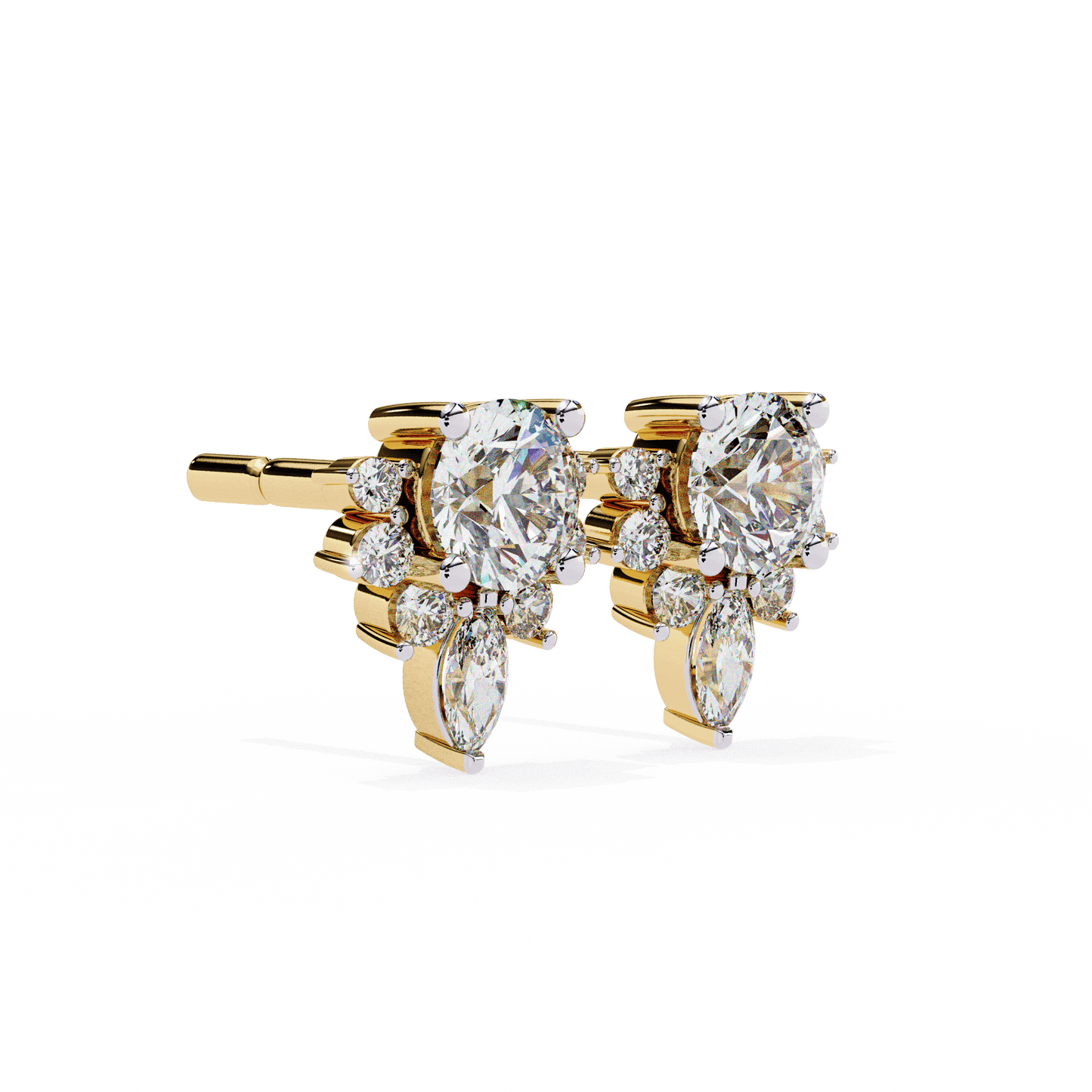 Savannah– Marquise Half Halo Studs