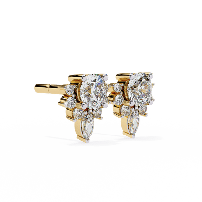 Savannah– Marquise Half Halo Studs