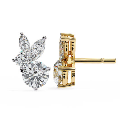 Saria – Marquise and Round Diamond Studs