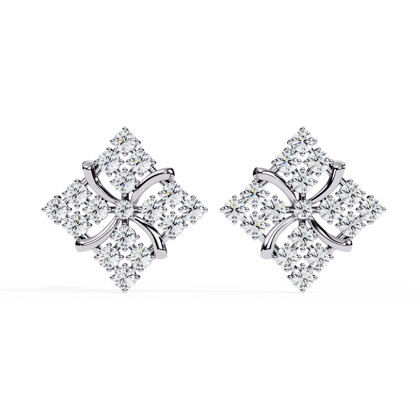 Rosa – Diamond Pavé Pinwheel Stud Earrings