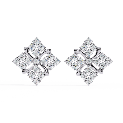 Rosa – Diamond Pavé Pinwheel Stud Earrings