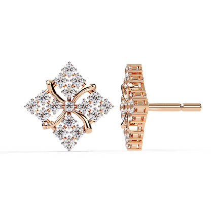 Rosa – Diamond Pavé Pinwheel Stud Earrings